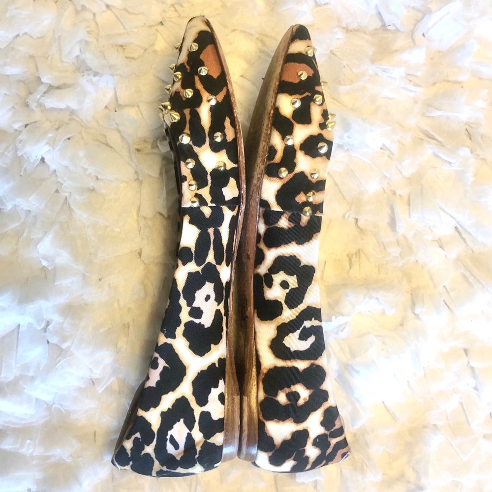 SCHUTZ Leopard Print Stud Flats Size 9 - Picture 6 of 9